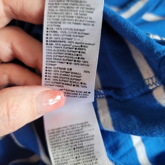 Mens Banana Republic Royal blue and white striped top. GUC - Picture 5 of 5